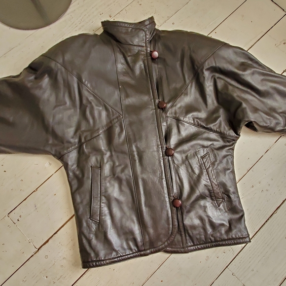 80s 90s Vintage Fully Reversible Leather & Brown Leopard Faux Fur Jacket - Picture 8 of 9